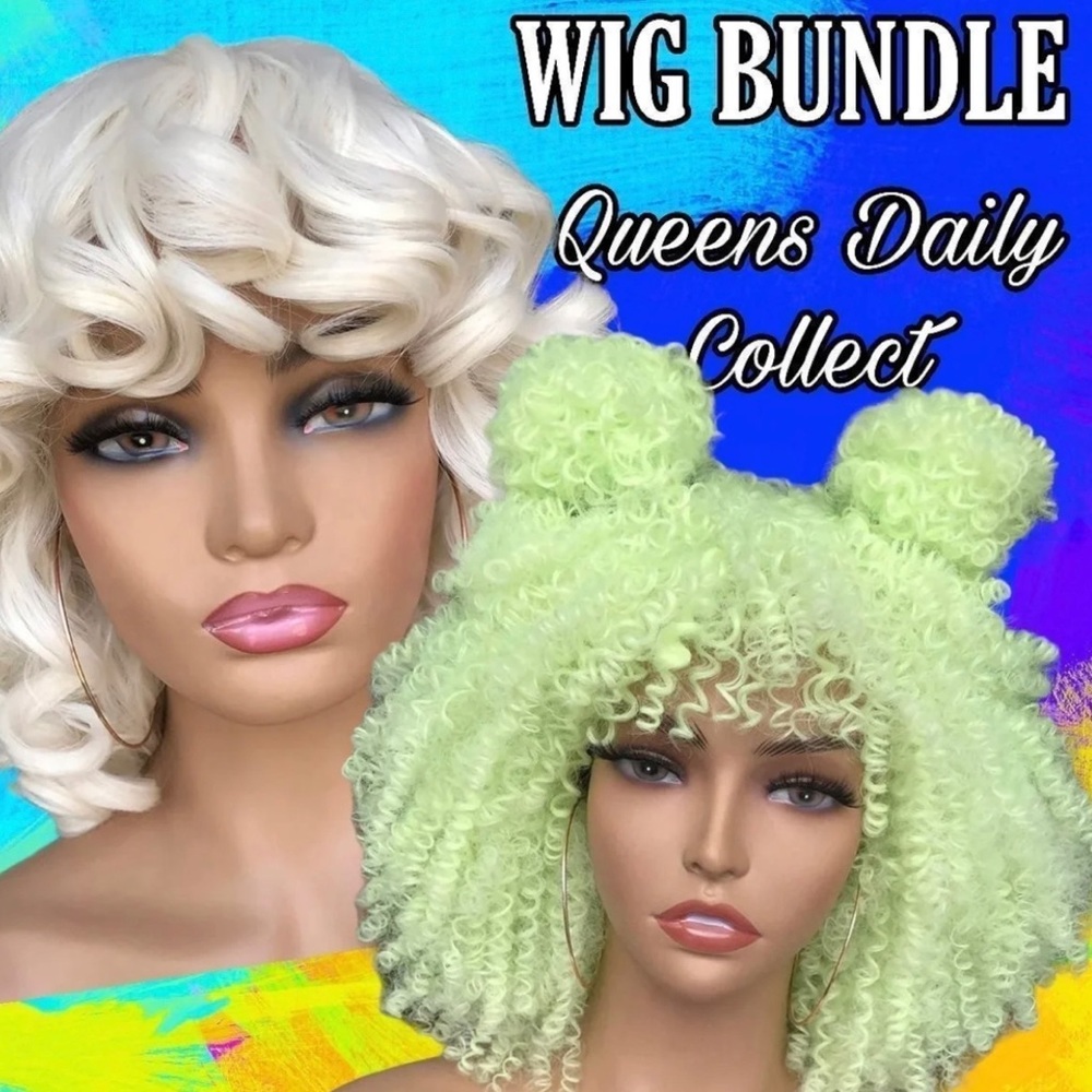 Short Curly Wigs with Bangs
